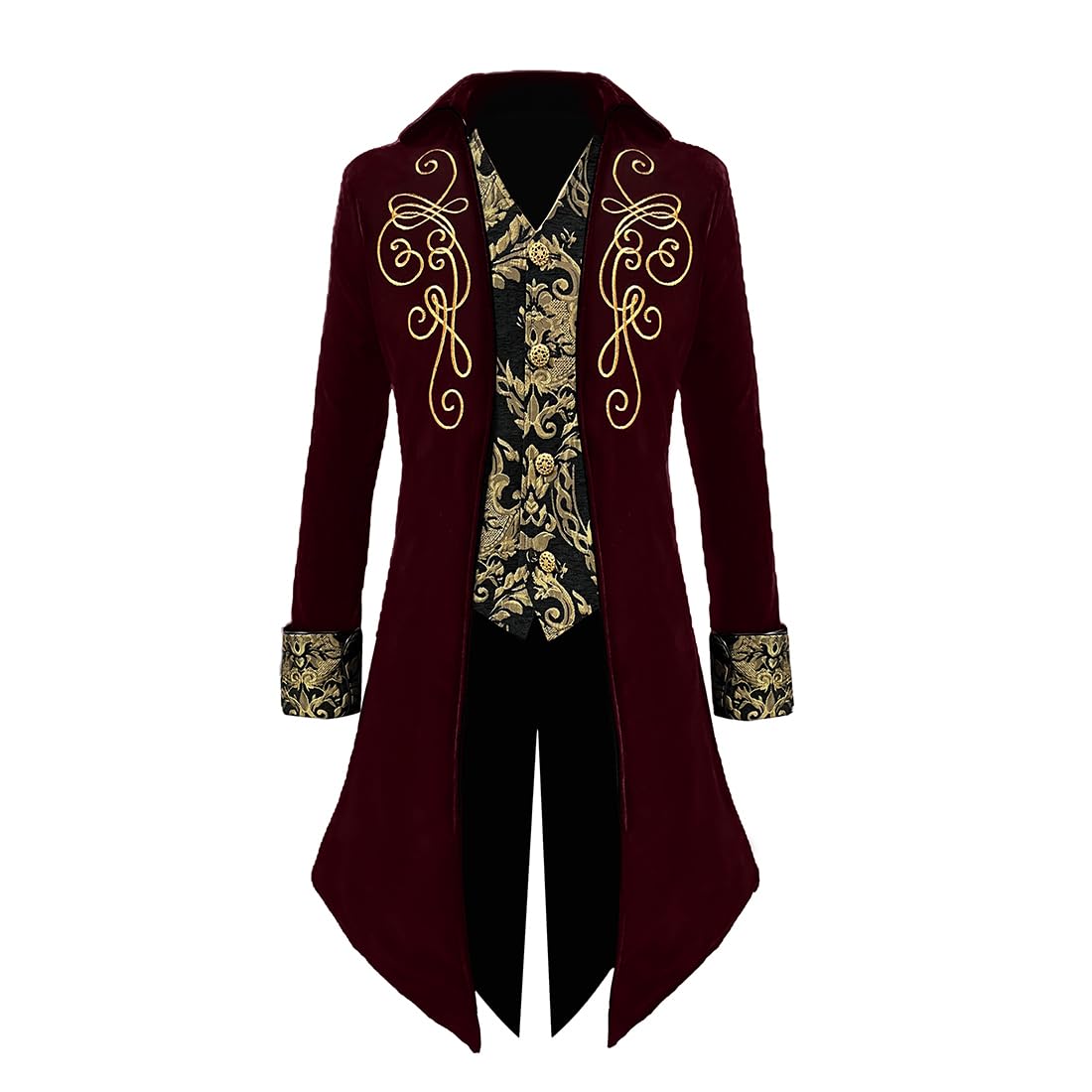 Men s Medieval Victorian Jacket Steampunk Tailcoat Masquerade Costumes