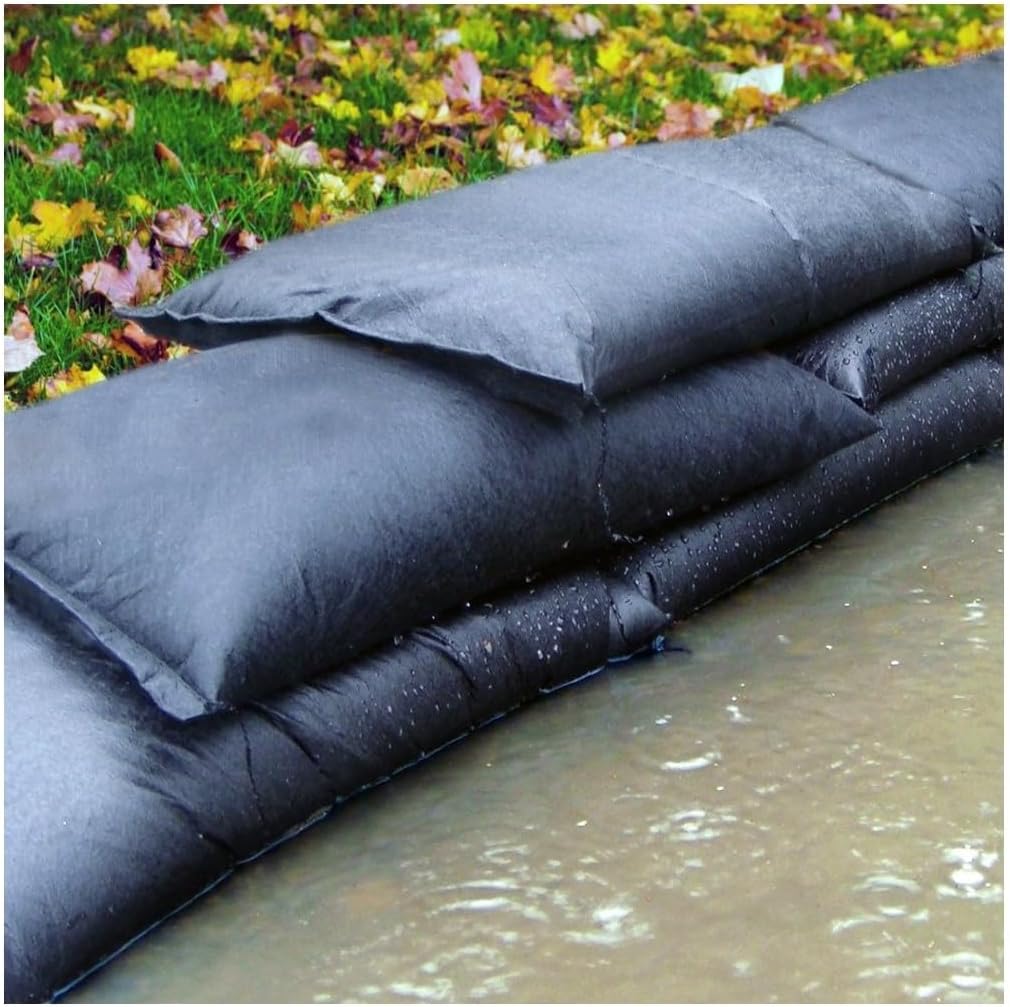 Water Activated Sandless Sandbags and Flood Barriers for Flood Control. (26 Inches x 14 Inches, 5)