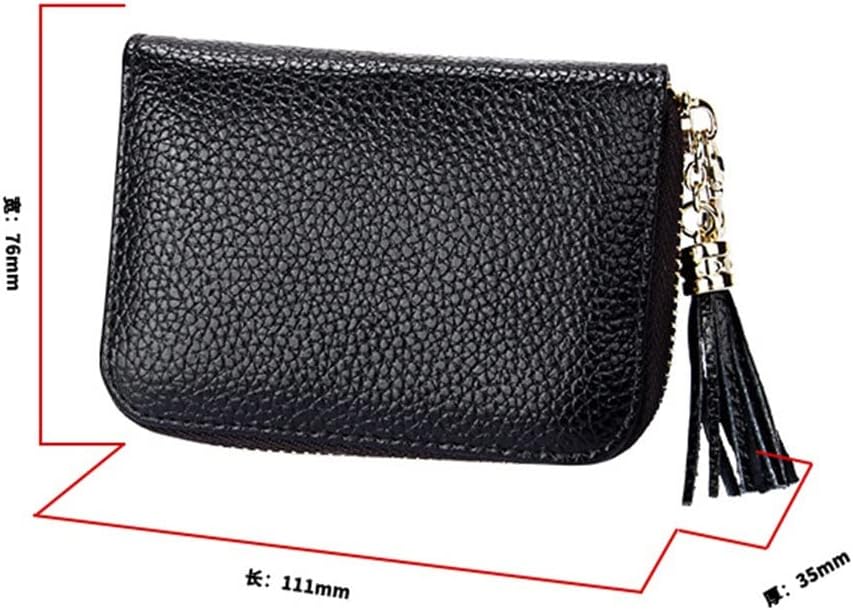 Men's Leather Card Case Large Capacity Long Card Bag Zipper Multi-Card Ladies Wallet，D-As Shown in The Picture
