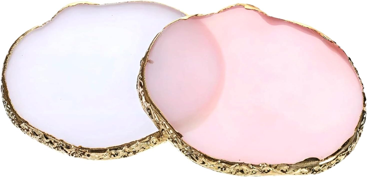 2PCS Nail Art Palette, Resin Nail Plates Makeup Mixing Palettes Gilded Edge Polish Palette Irregularity Painting Mixed Color Palettes Display Board for DIY ManicureArt Design Makeup Foundation