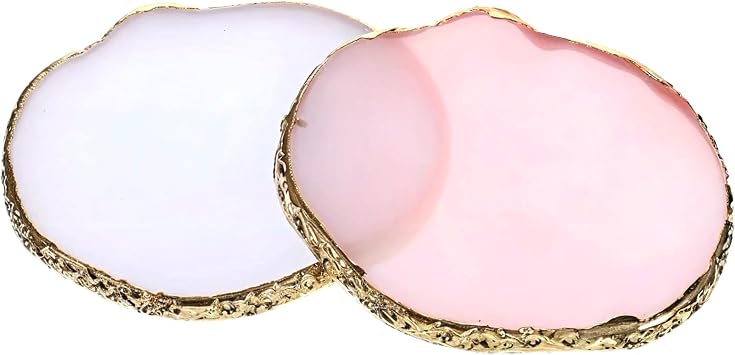2PCS Nail Art Palette, Resin Nail Plates Makeup Mixing Palettes Gilded Edge Polish Palette Irregularity Painting Mixed Color Palettes Display Board for DIY ManicureArt Design Makeup Foundation