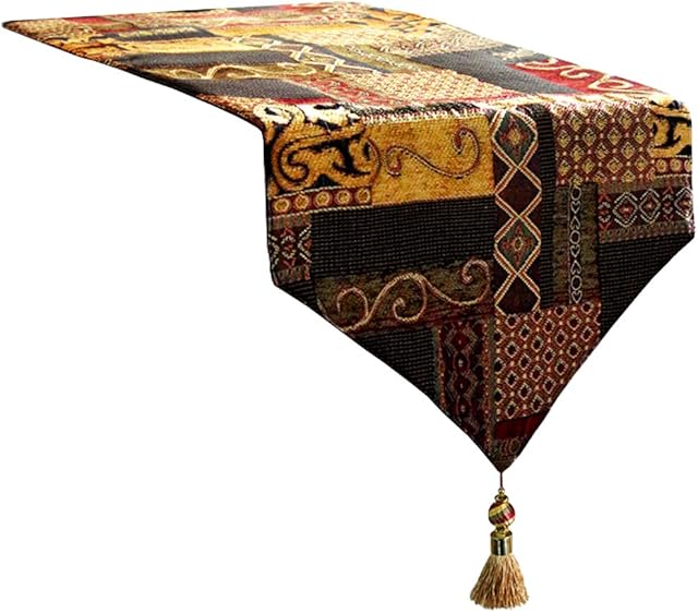 Artbisons Table Runners Handmade Artistic Top Decor Coffee Table Runners Dining Table Linens (60x13, Golden Illusion)