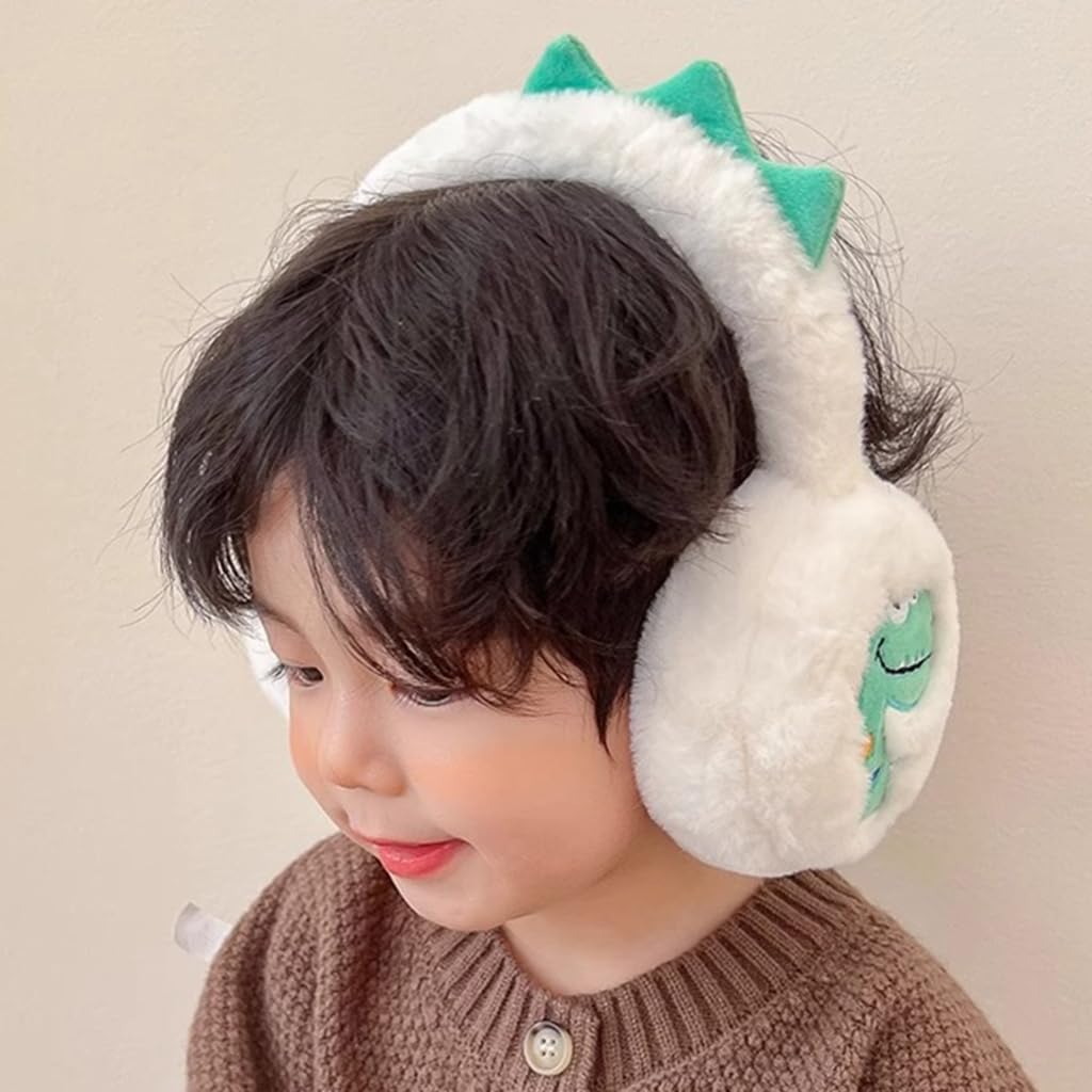 Girls Boys Plush Earmuffs Cartoon Dinosaur Earmuffs Winter Warm Ear Covers
