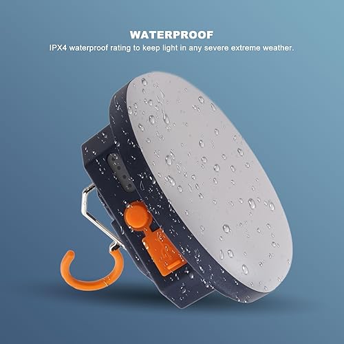 Miniatura 7 de Hilitand 800lm LED linterna de camping portátil al aire libre luz de emergencia con gancho 4800mah recargable tienda al aire libre luz