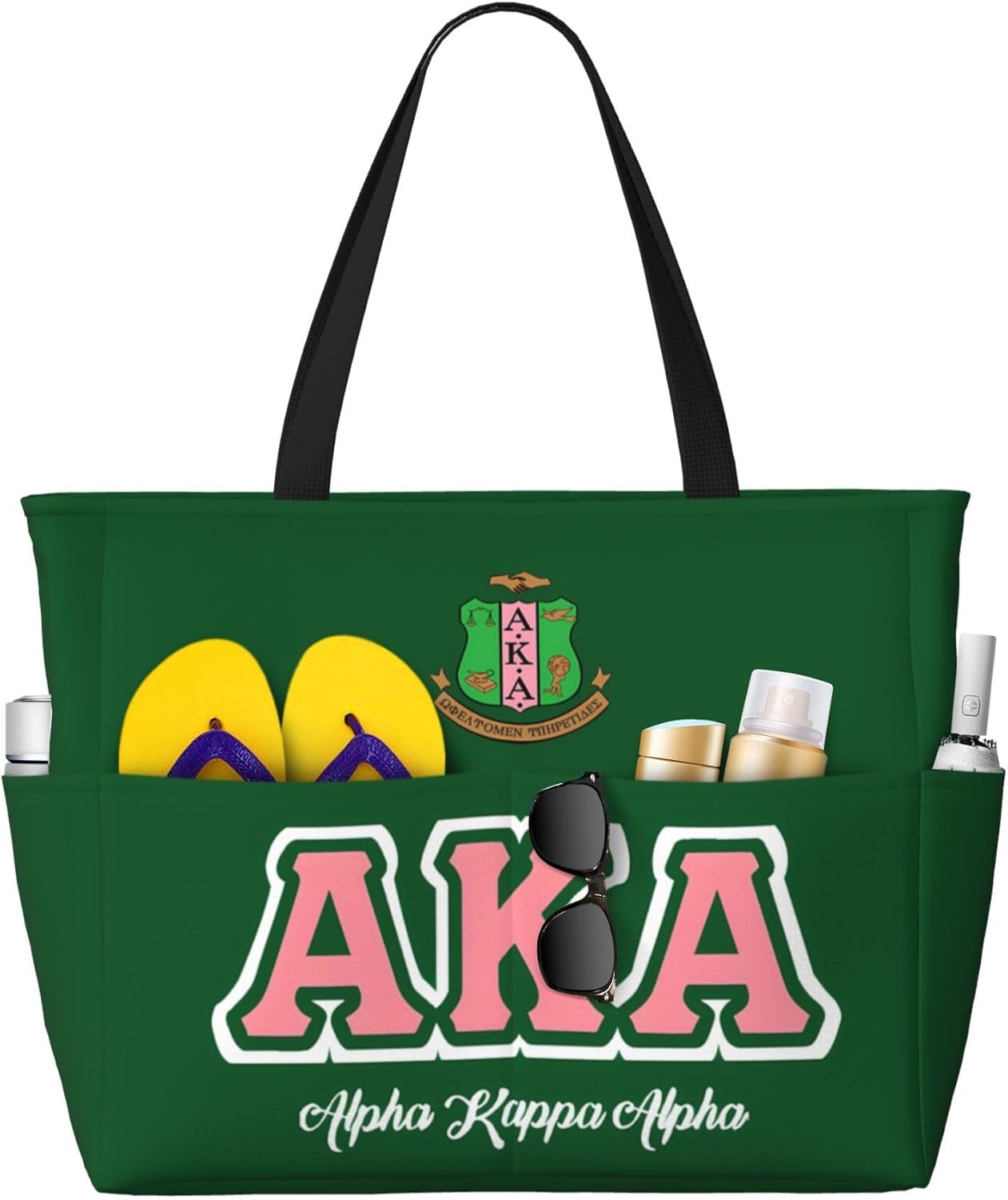 Women Large Capacity Beach Tote Bag Sorority Inspired Travel Shoulder Bag