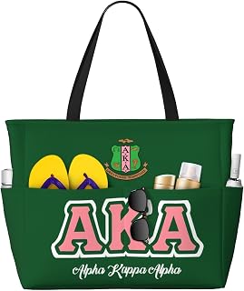 Women Large Capacity Beach Tote Bag Sorority Inspired Travel Shoulder Bag