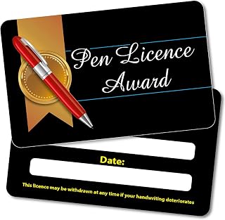 10 Pen Licence Childrens Pupils Reward Credit Card Sized Certificards 86x54mm Primary Teaching Services