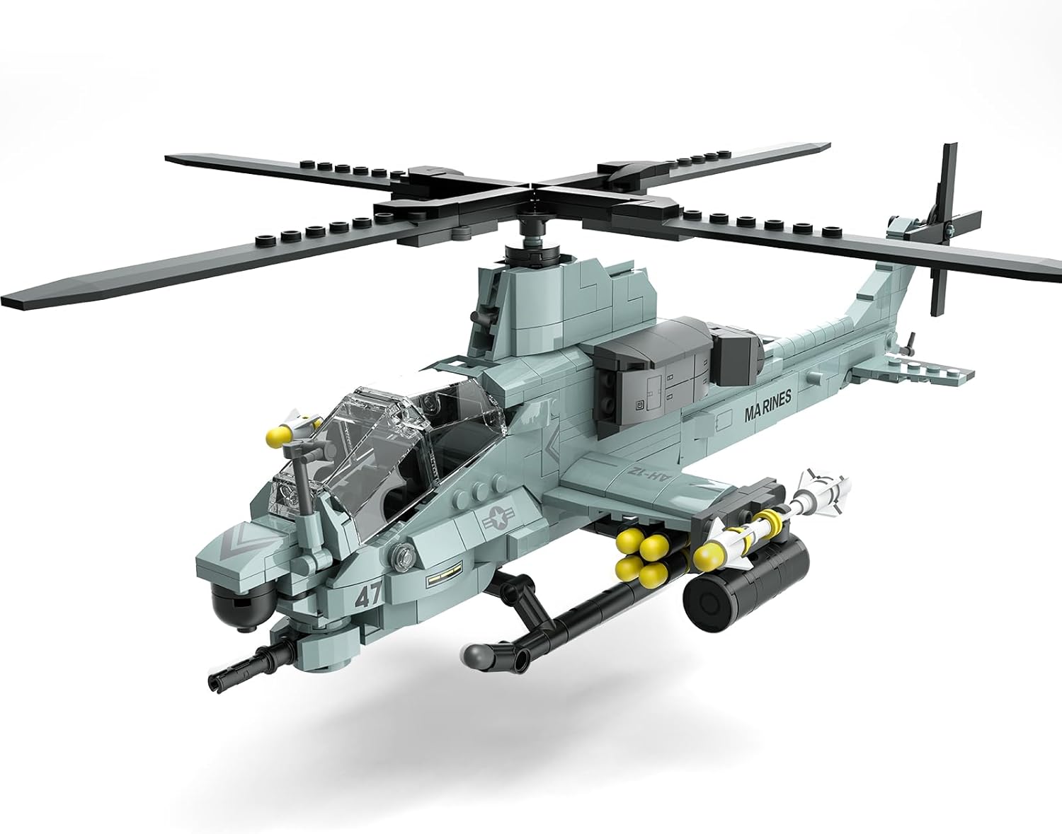 AH-1Z Viper Helicopter Building Sets, Marine Corps Aircraft Military Airplane Toys, Fighter Helicopter Model, Birthday Gifts for Boys