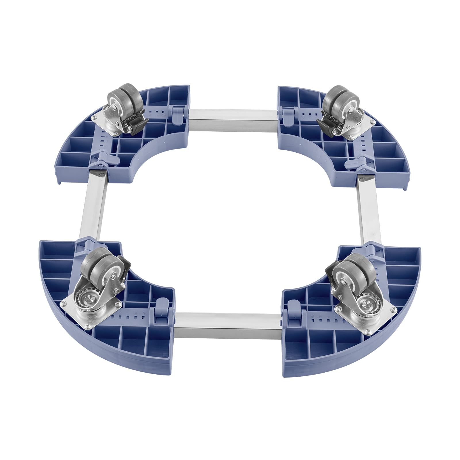 VEVOR Carrito de Bote de Basura, Carrito con Ruedas Multifuncional con 4 Ruedas Bloqueables, Carga de 181,4 kg, Base Redonda con Ruedas para Bote de Basura, Ajustable de 380 mm - 580 mm, Azul