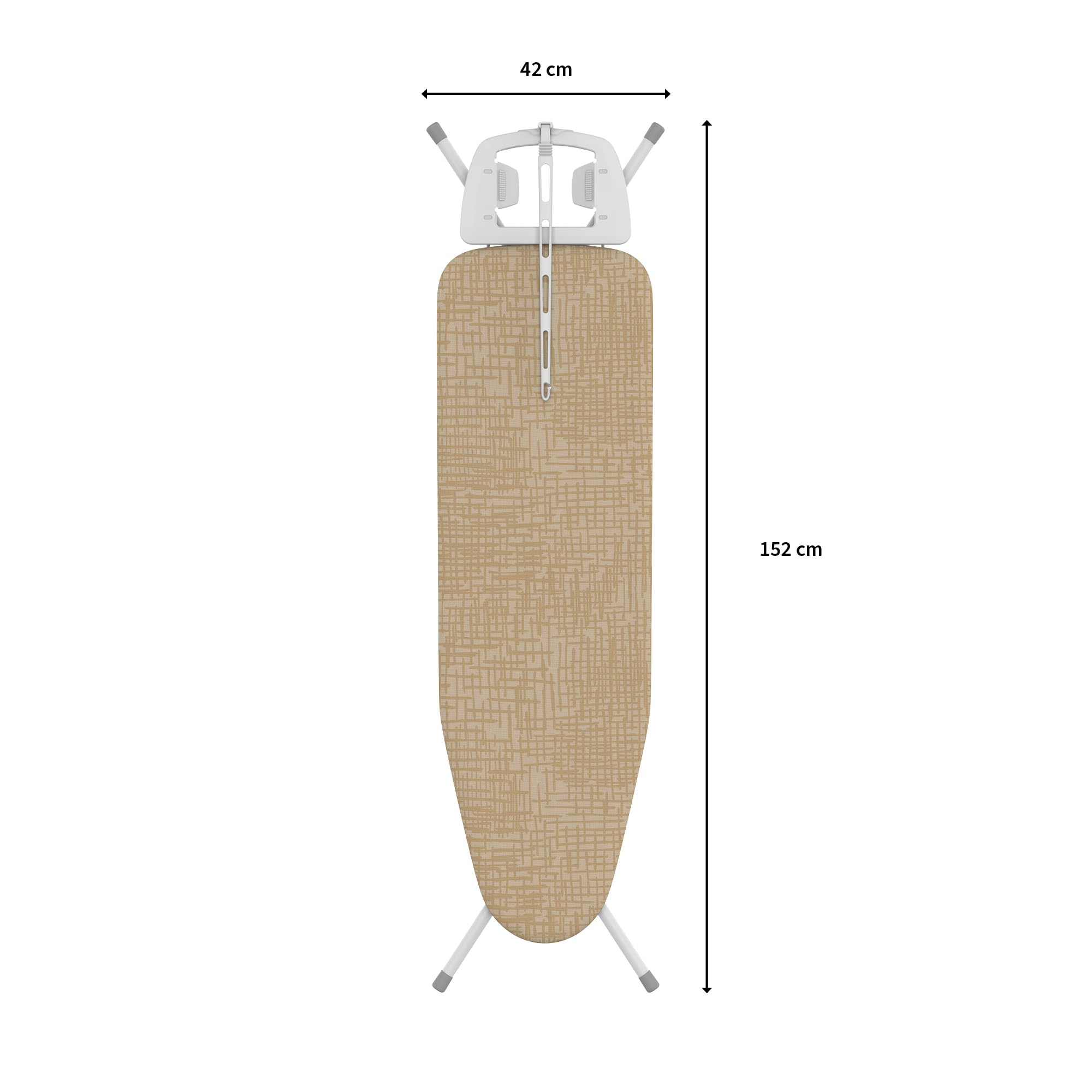 Rörets Asse da Stiro Exclusive White - Struttura in Acciaio con Grande Ripiano per Ferro, Regolabile in Altezza 75-97 cm e Sistema di Chiusura - 38 x 120 cm