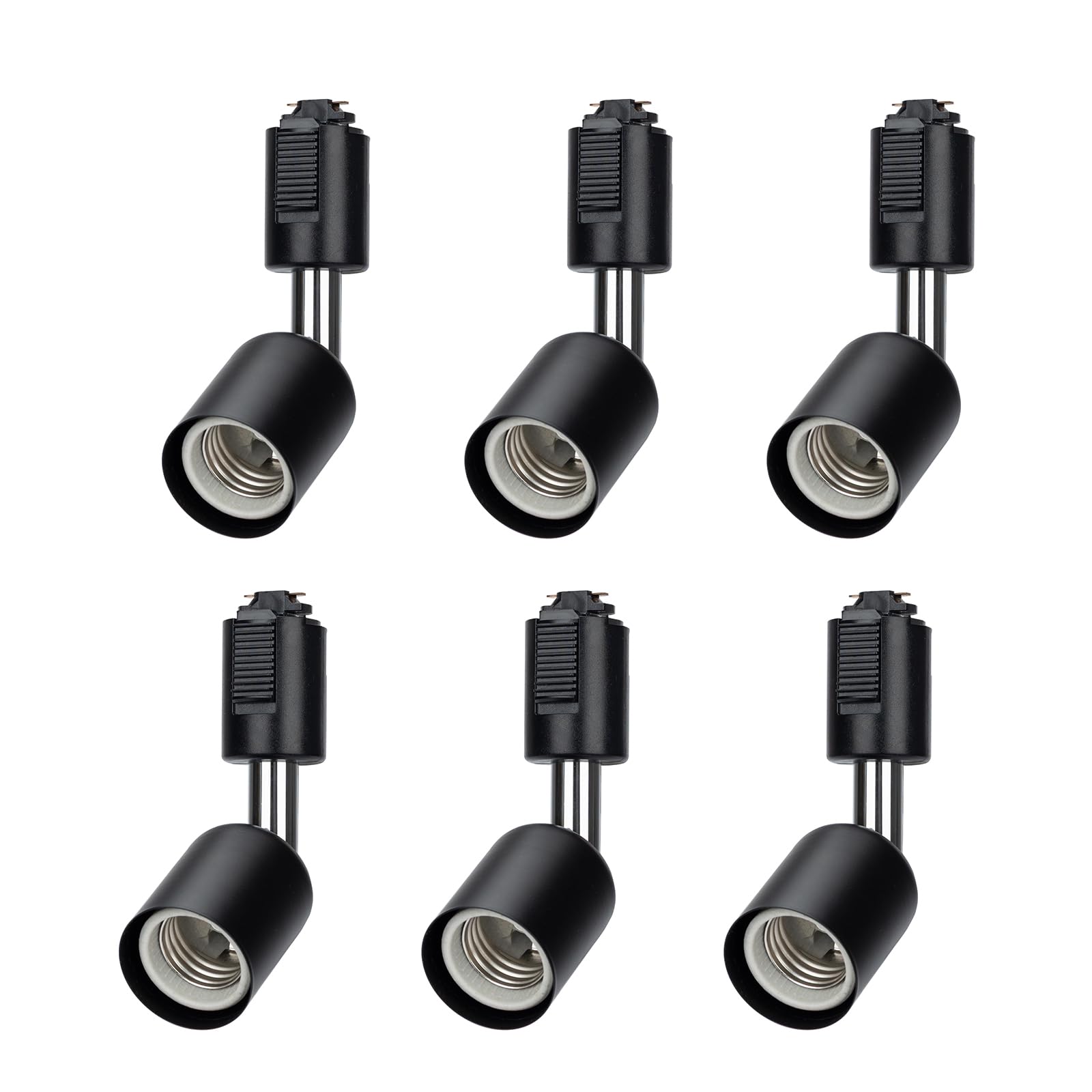 智光電気 ダクトレール用 E26 電球 ソケット ライティングレール用 スポットライト LED対応 ライトレール 照明（マットブラック/6個セット）