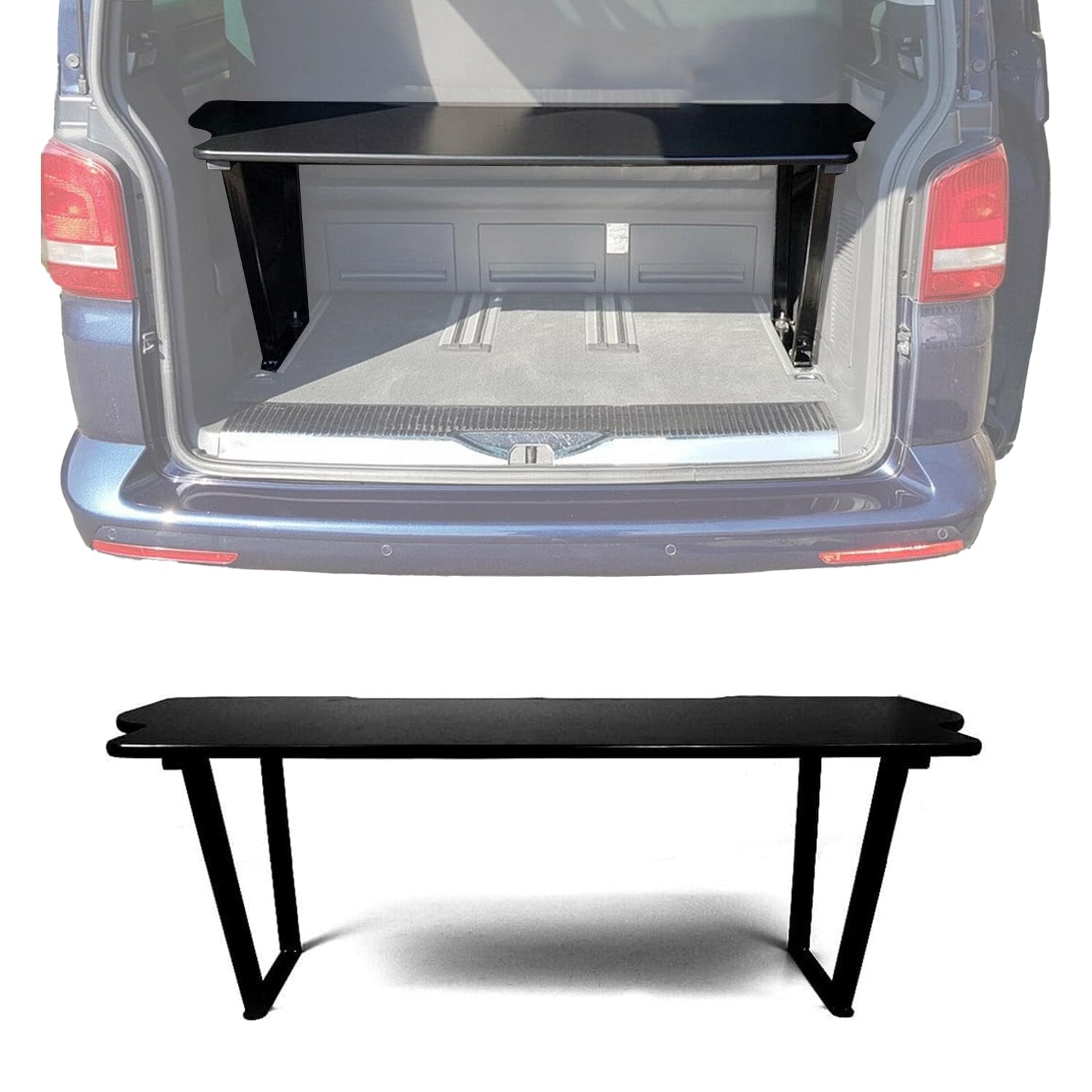 OMAC Multiflexboard Bettverlängerung Ablage compatibile con VW T5 T6 Multivan 2003-2024 Nero
