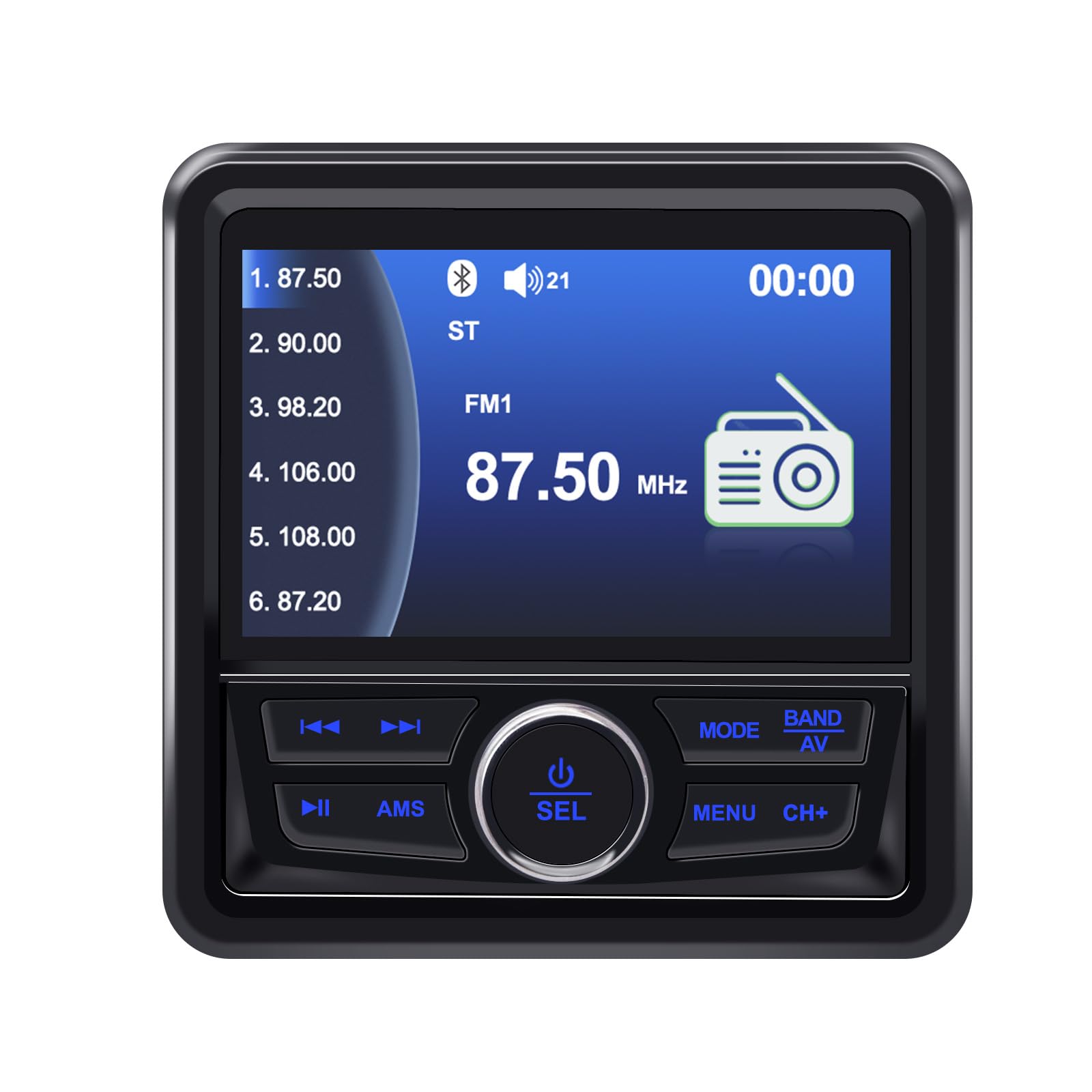 Geloo Marine Boot Stereo Radio Wasserdicht, MP5 Multimedia-Player mit 4.1” LED Digital Display, AM/FM Radioempfänger Universal für Boote, Yachten BZRs und Golfwagen, ATVs