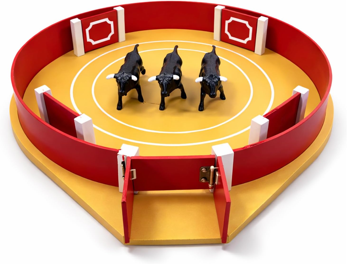 Bullring with Tiers and Toriles, Artisan Bullfighting Pack with Truck, Big Door, Toritos and Hands Included, Complete Experience to Ride and Enjoy (Mini Bullring)