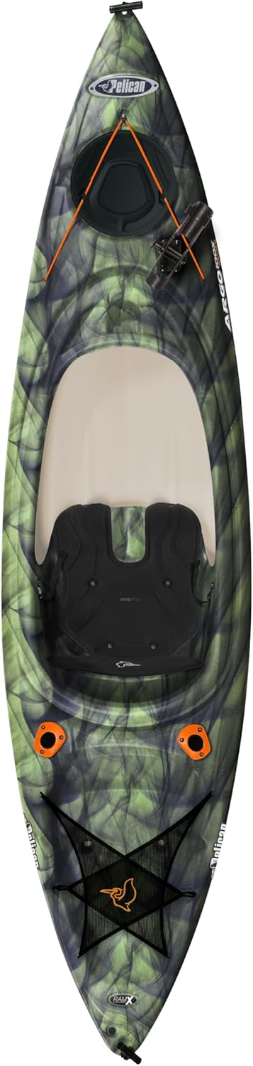 Pelican Argo 100X Angler Sit-in Fishing Kayak - Lightweight 36lb Stable Design, Ergoform Padded Seat, Rod Holders - 10ft