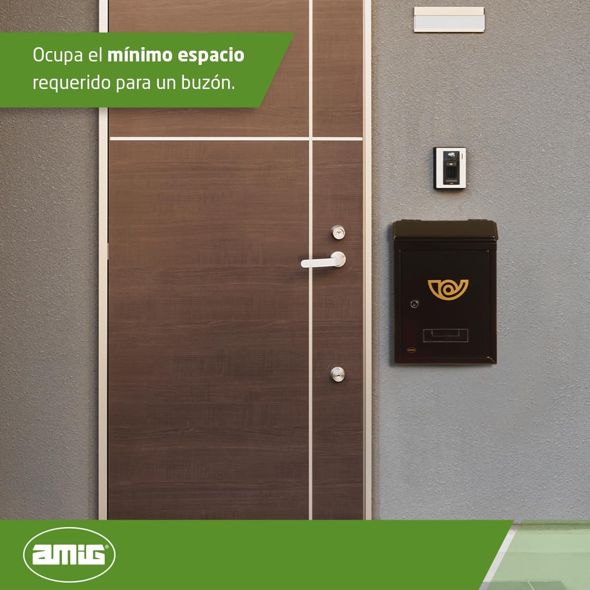 Amig - Mini Outdoor Mailbox | Postal Locker for Walls, Walls or Gates | Made of Steel | Colour Black | Measures 29.5 x 21 x 6 cm | Small Format