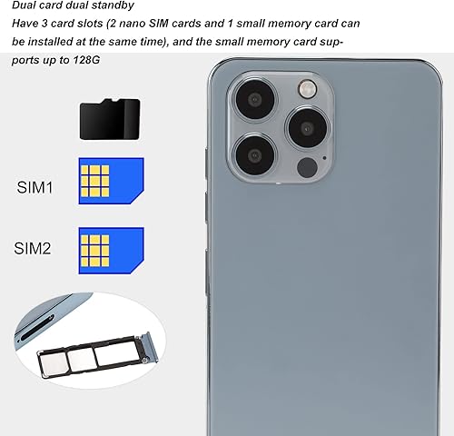 Miniatura 6 de I14proMax Smartphone, teléfono celular desbloqueado para Android10, red 4G Dual SIM, 6.7 pulgadas 2G 16G almacenamiento, batería de 4000mAh, cámara