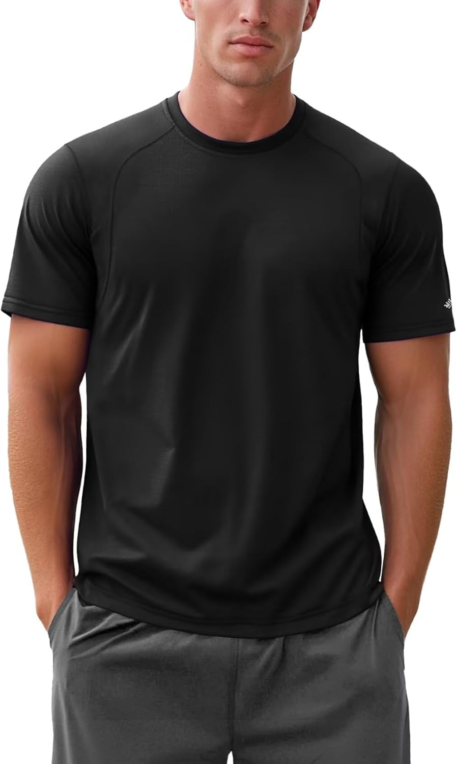 Zengjo Athletic T Shirts for Men,Quick Dry Gym Workout Running Sport Moisture Wicking Short-Sleeve Crewneck Tee - Image 2