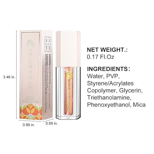 Miniatura 5 de YOUNG VISION Sombra de ojos con purpurina líquida, metálico, brillante y brillante, secado rápido, impermeable, antiadherente, 0.17 onzas líquidas