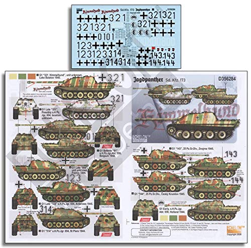 Decalcomanie 1/35 Jagdpanther Sd.Kfz.173 Echelon D356284 autocollant char Seconde Guerre mondiale