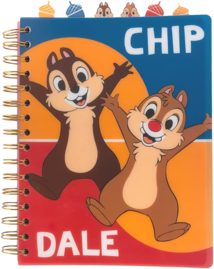 Innovative Designs Disney Chip and Dale Tab Journal Notebook, Spiral Bound, 144 Lined Pages, 8 x 7