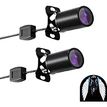 2 PCS Motorcycle Projector Lights, Underglow Projection Light with Angel Wing Shadow Logo, High-Definition Shadow Pattern, Universal for Motorbike Scooter Electric Bike (White)