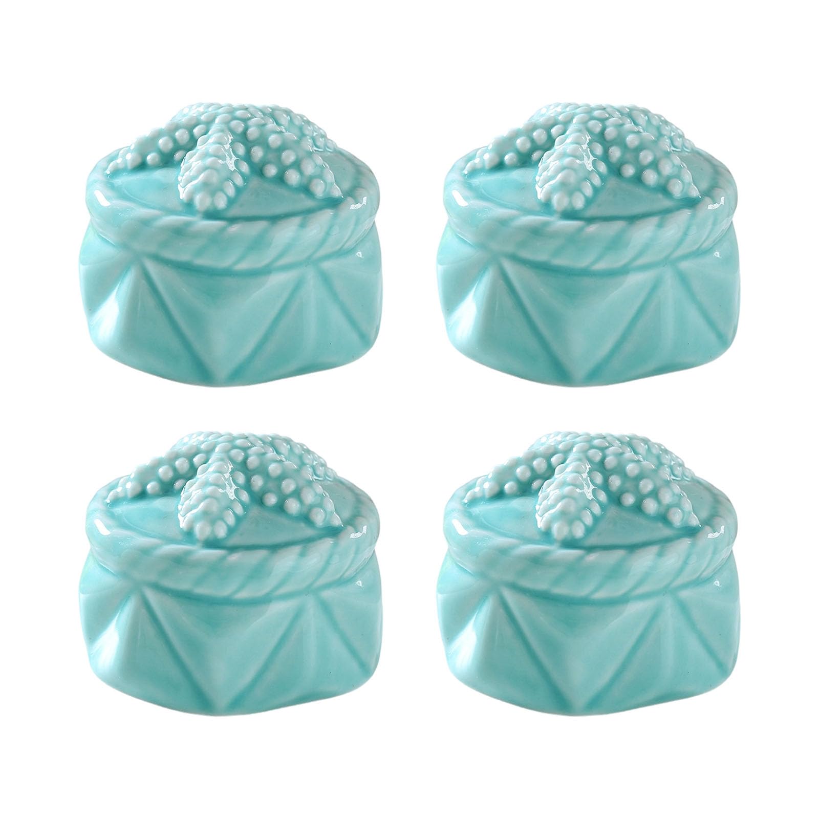 Tsophreniq D Of 4 Ceramic Marine Inspire Toilet Bolt Covers Ecorative Bathroom Accessories For Water Theme Ecor For Bathroom Lovers