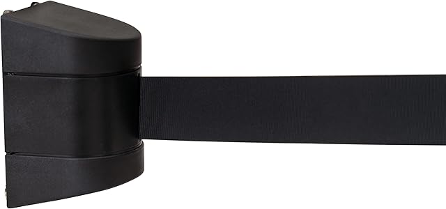 Magnetic Retractable Queue Barrier Tape, Safety Cordon Barrier, 4.6m Belt (Black)