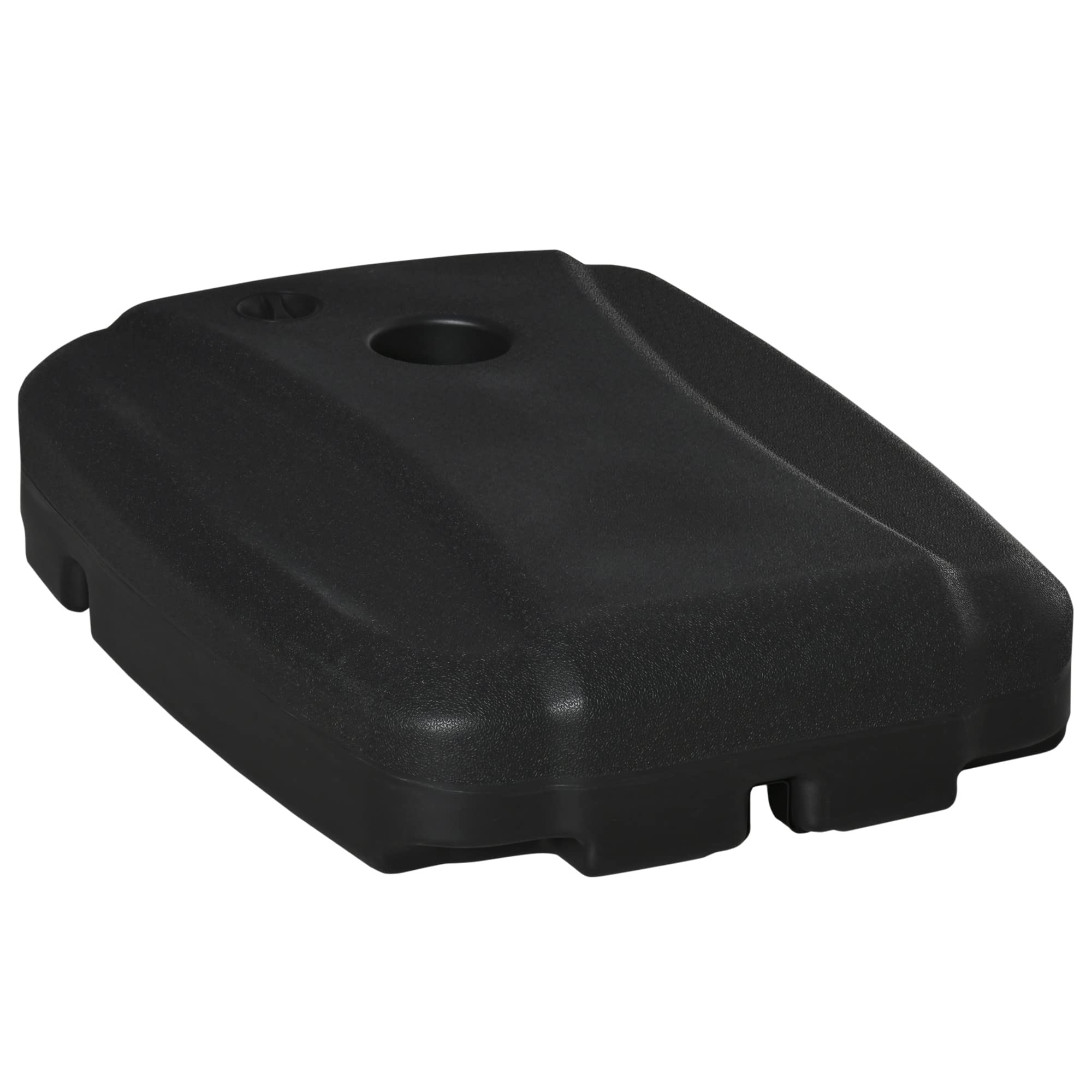 Outsunny Base de Sombrilla con 2 Ruedas Rellenable de Agua 80 kg Arena 90 kg o Mixto 100 kg Soporte de Parasol para Base Cruzada para Jardín Patio Terraza 80x60x20 cm Negro