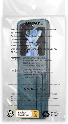 Miniatura 7 de ZCDAYE Funda tipo cartera para Samsung Galaxy Z Flip 5, funda para Samsung Galaxy Z Flip 5, funda de cuero para Samsung Galaxy Z Flip 5 con