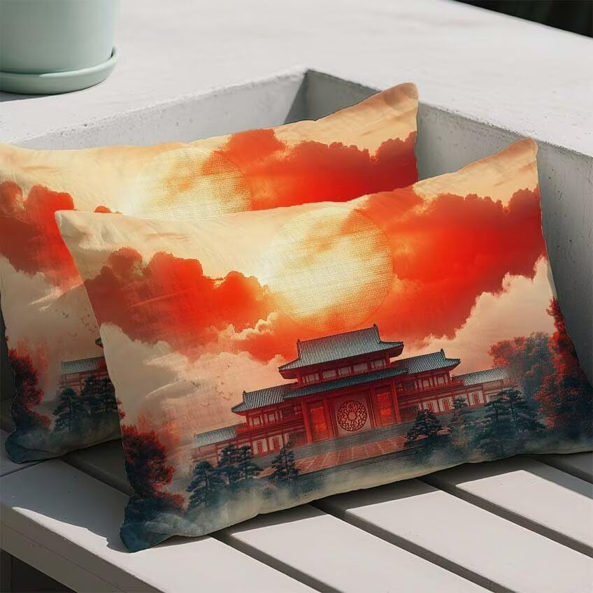 Housse de coussin 70x90cm rétro imperméable lot de 2 - 2