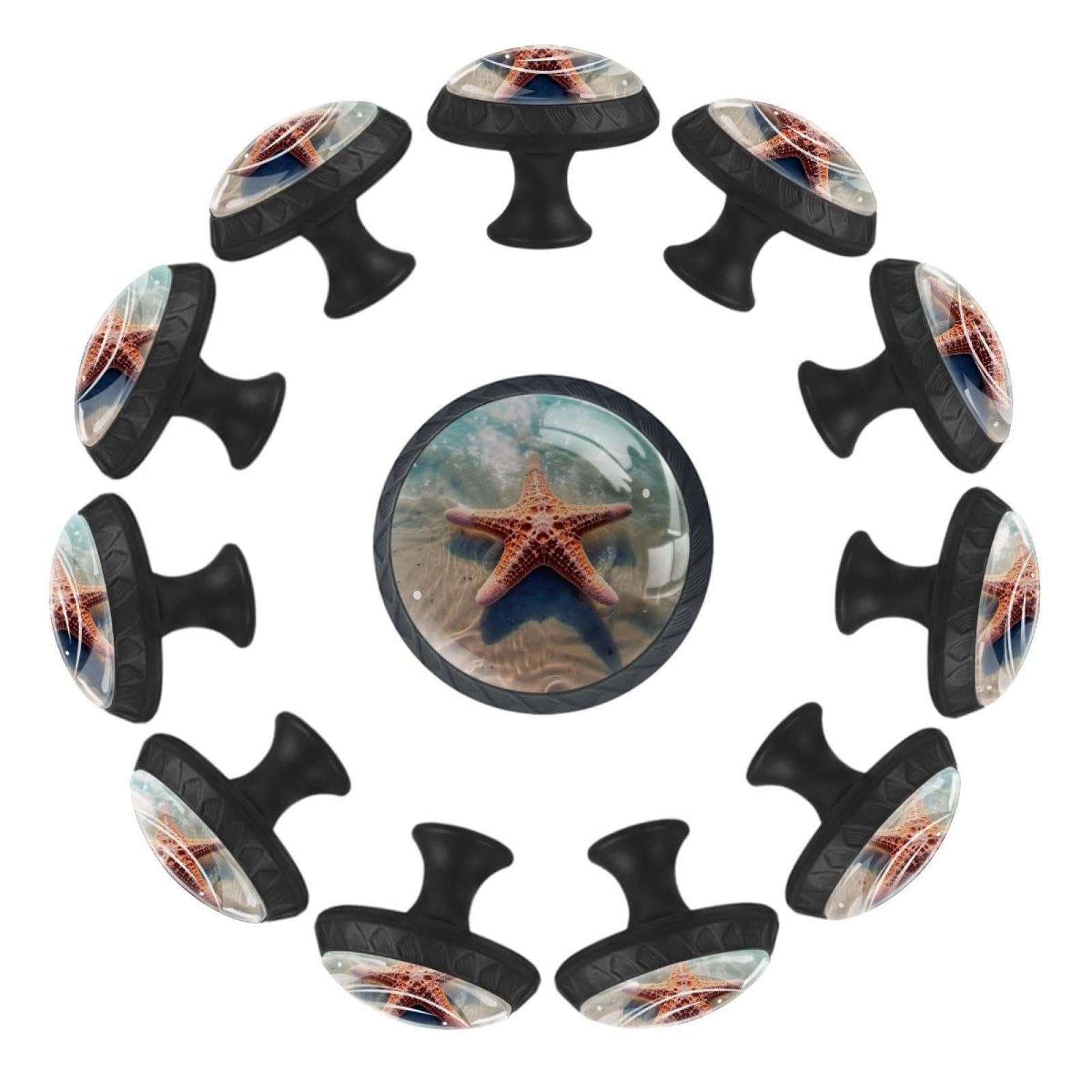 Boutons de tiroir ronds en verre pour armoire de cuisine et bureau