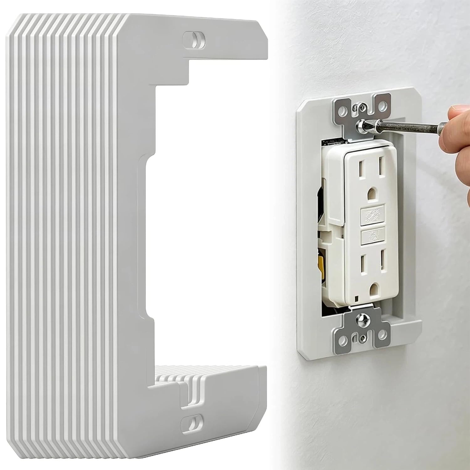 Wall Plate Spacers for Outlets, Metal Outlet Wall Plate Leveling Shims for Recessed and L…