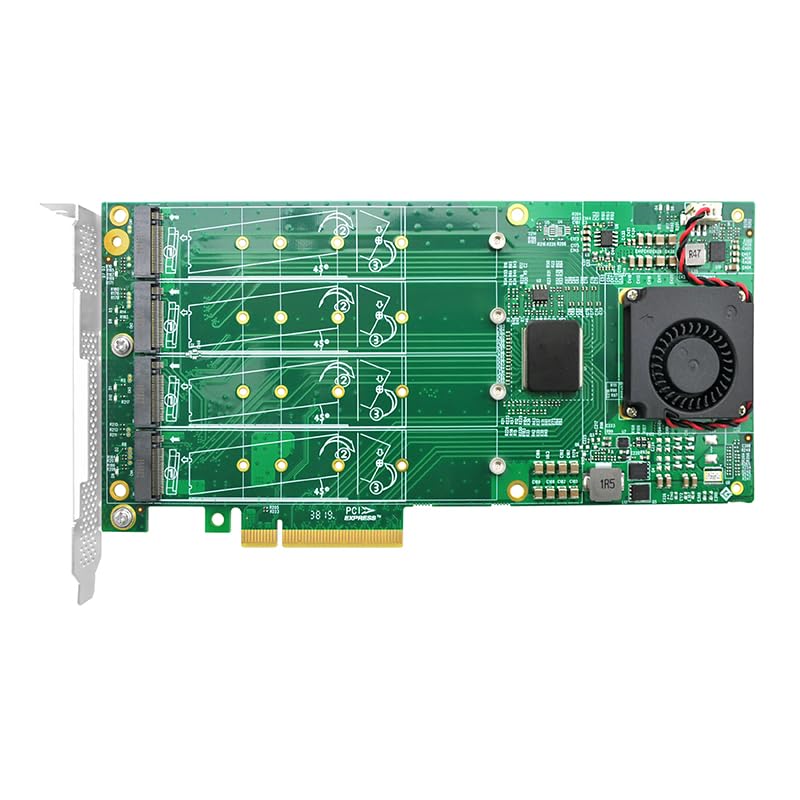 Generic PCIe x8 to 4-Port M.2 NVMe Controller Card