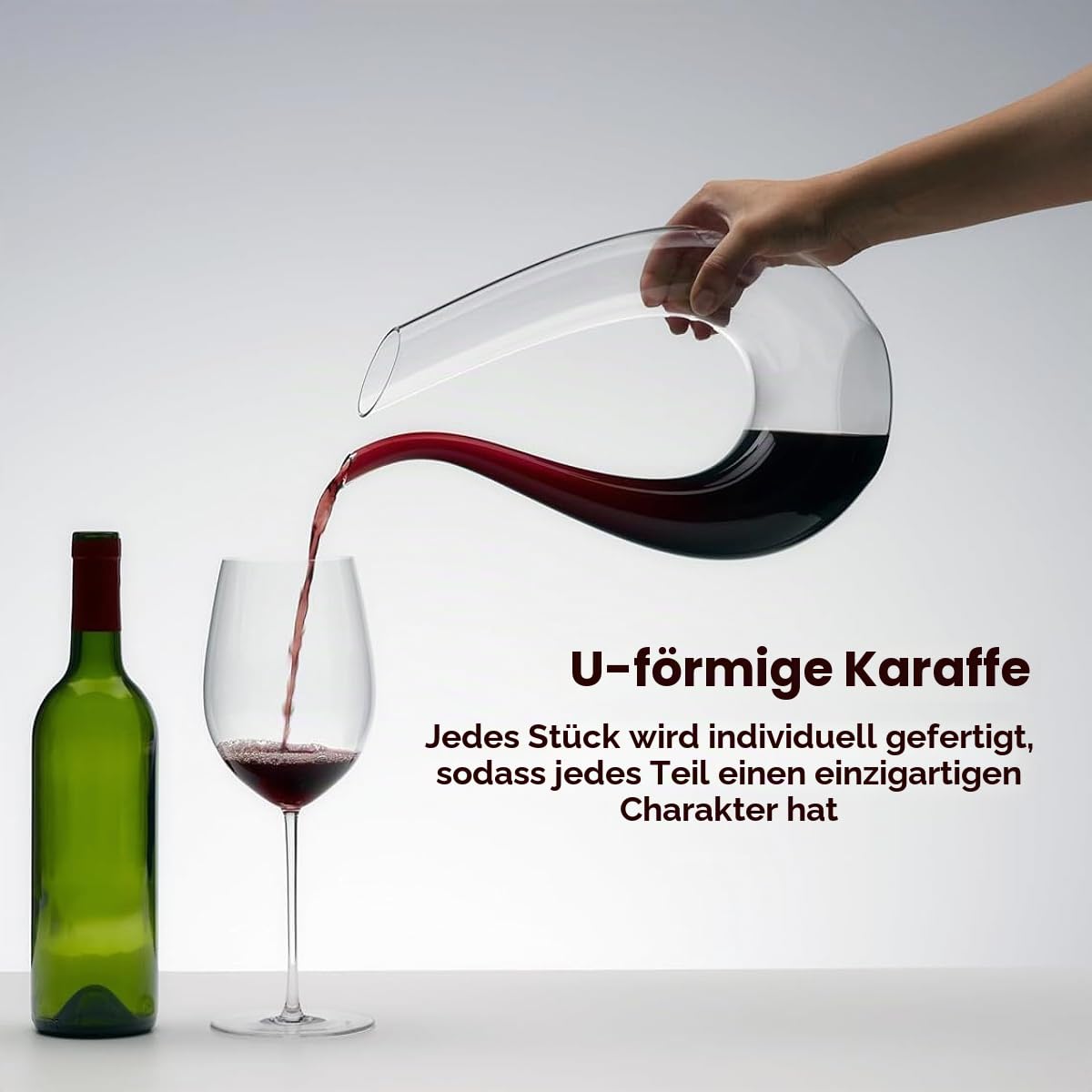 RIEDEL Amadeo Dekanter - Einzelpackung, Karaffe, Kristallglas, Nur Handwäsche – Glasreinigungsperlen ungeeignet - 1756/13 | Handgefertigtes Glas, 35,5 cm hoch, 14 Unzen Fassungsvermögen