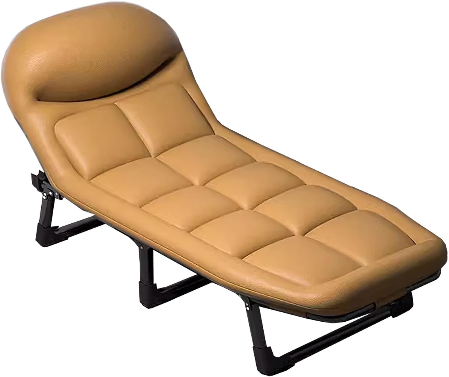 Folding Camping Cot for Adults Heavy Duty Outdoor Bed with Carry Bag Layer Travel Camp Cots Portable Cot Extra Wide,Folding Bed with Mattress 6 Position Adjustable Backrest Camping Cots for