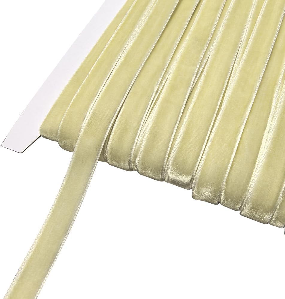 Chenkou Craft Beige 10 Yards 3/8" Velvet Ribbon Lots Bulk (Beige, 3/8"(10mm))