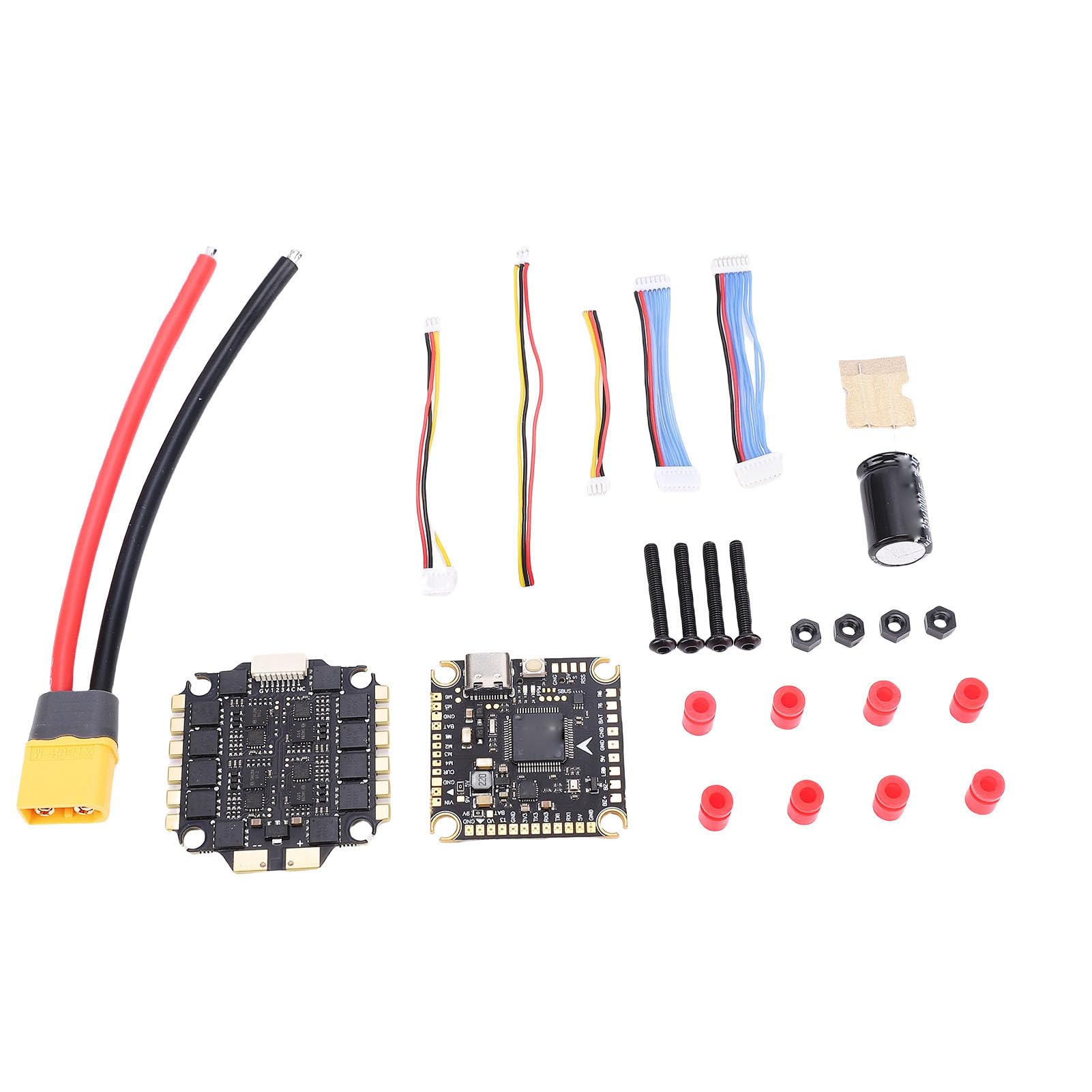 POENVFPO Kontroler Lotu, 60A ESC F405 Stos Lotu dla Wymiany Dronów RC, materiał z Tworzywa Sztucznego Wyposażony w ochronę Stóp 8pcs