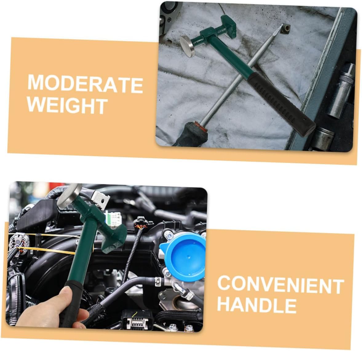 Ciieeo 2pcs Body Repair Hammer Steel Sheet Metal Tool for Automotive Use Auto Body Door Skin Mallet for Vehicle Panel Restoration and Dent Fixing