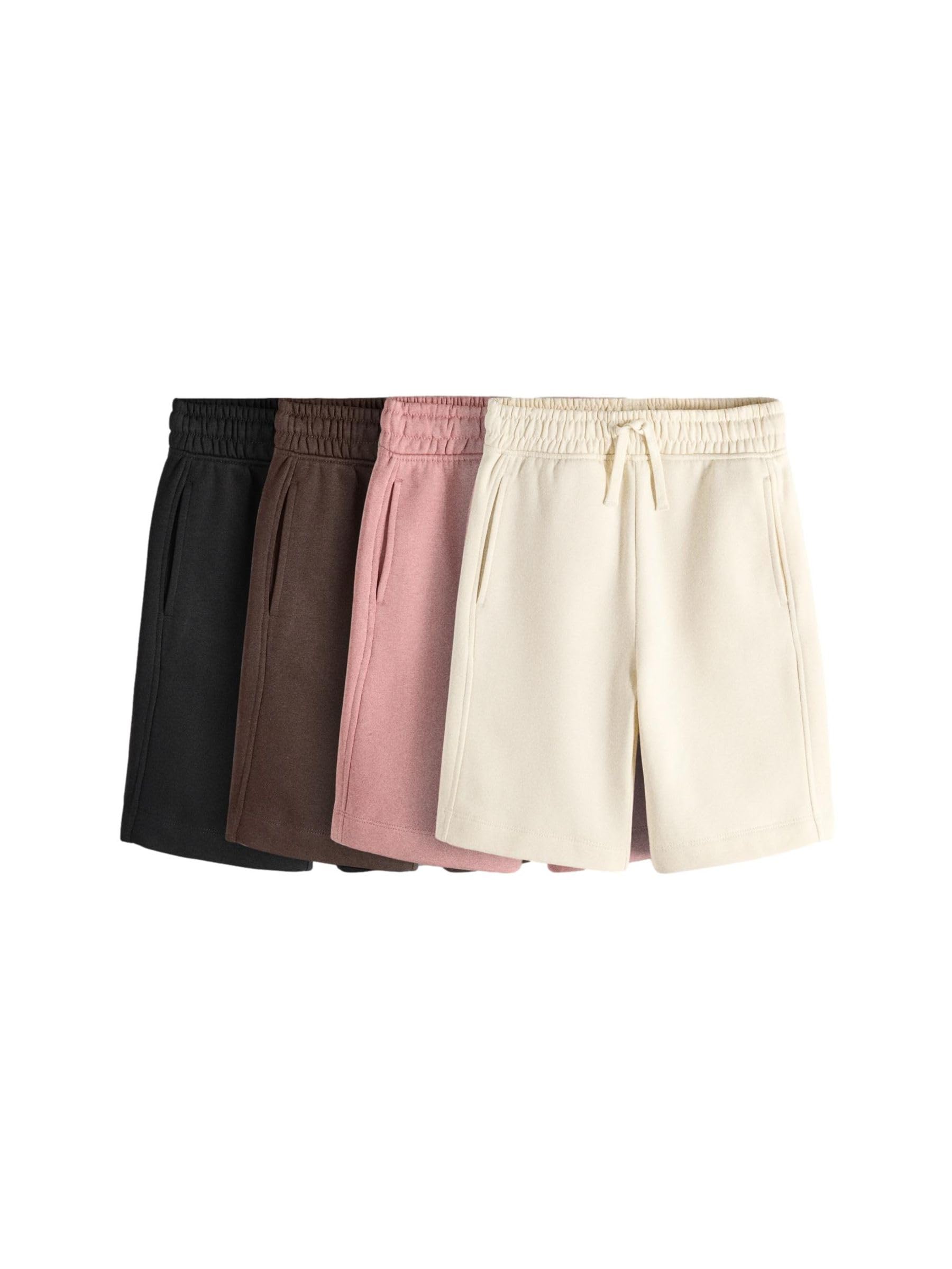THE SET Niños Pack de 4 Pantalones Cortos de chándal de Punto