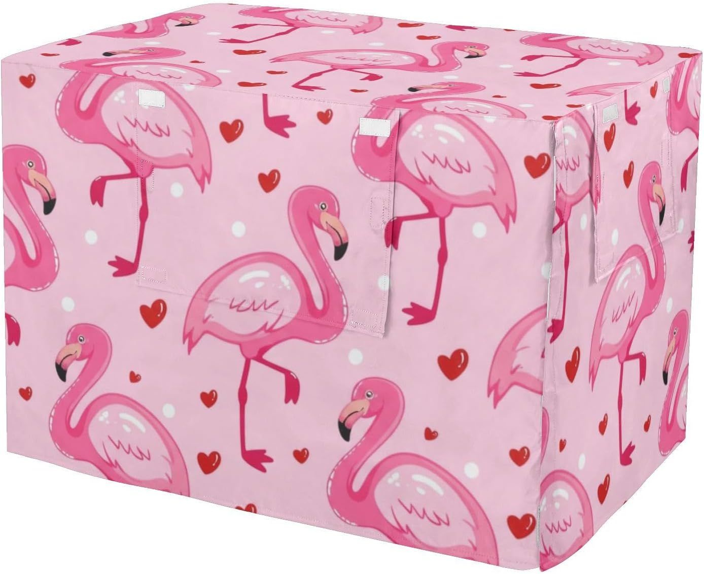 Cute Flamingos Pink Pet Cage Cover with Openings, Windproof Cover for Dog Crate, Large