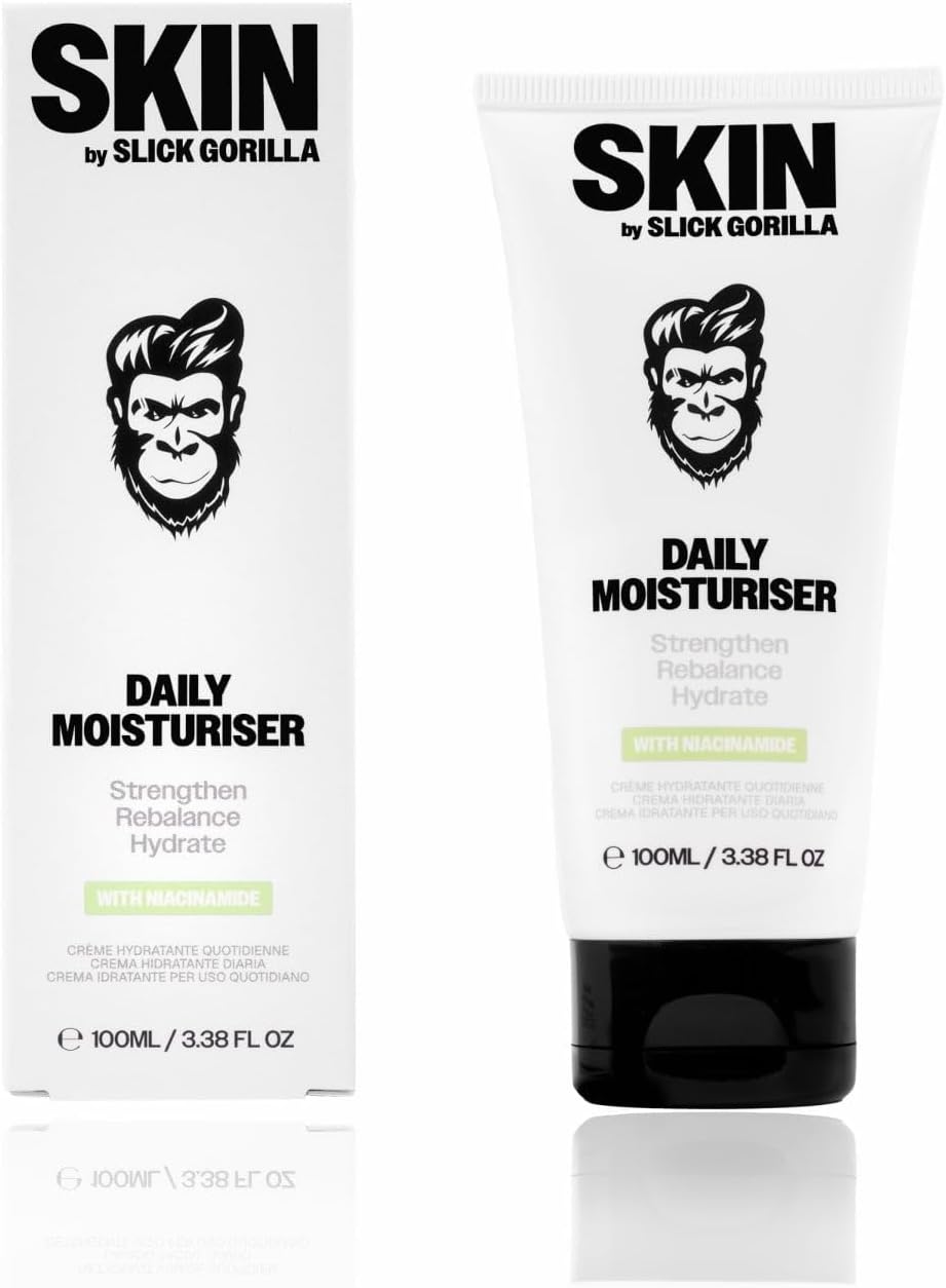 Slick Gorilla Face Moisturiser 100ml Hydrating Men’s Daily Face Cream with Hyaluronic Acid, Niacinamide & Aloe Vera Lightweight Face Lotion for Men, Non Greasy, Sensitive & Dry Skin