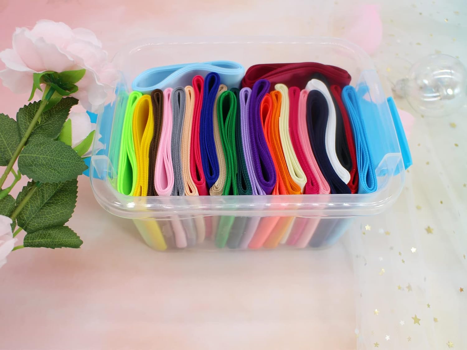 3 Inch Assorted Double Faced Satin Ribbon Pack - 50 Yards - 25 Colors - for Flower Boutique Gift Wrapping Package DIY Crafts Party Wedding Graduation and Home Deco