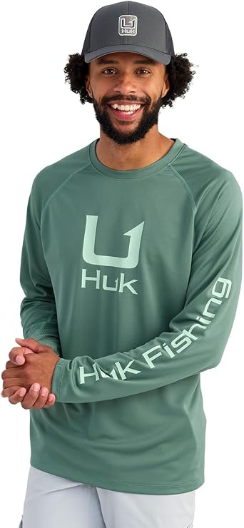 Ohufall Sweat à Capuche UPF 50+ pour Hommes Maillot Dermoprotecteur Manches Longues Protection Solaire SPF Chemise de Bain UV pour Course Randonnée Pêche