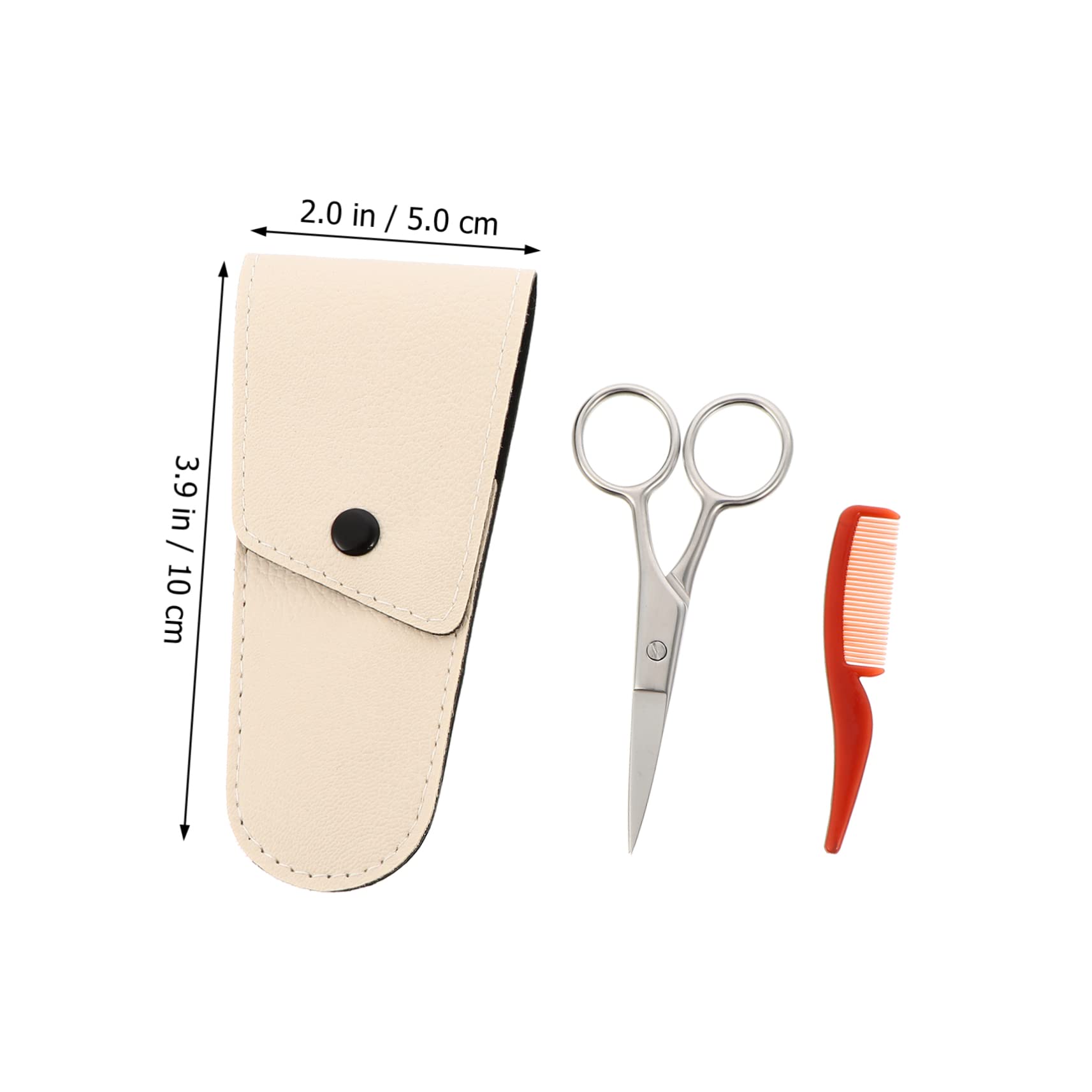 FRCOLOR 2sets Forbici Per Barba Acciaio Inossidabile e Pettine Con Custodia Kit Di Per Barba e Naso Comodo e Pratico Per Uomini