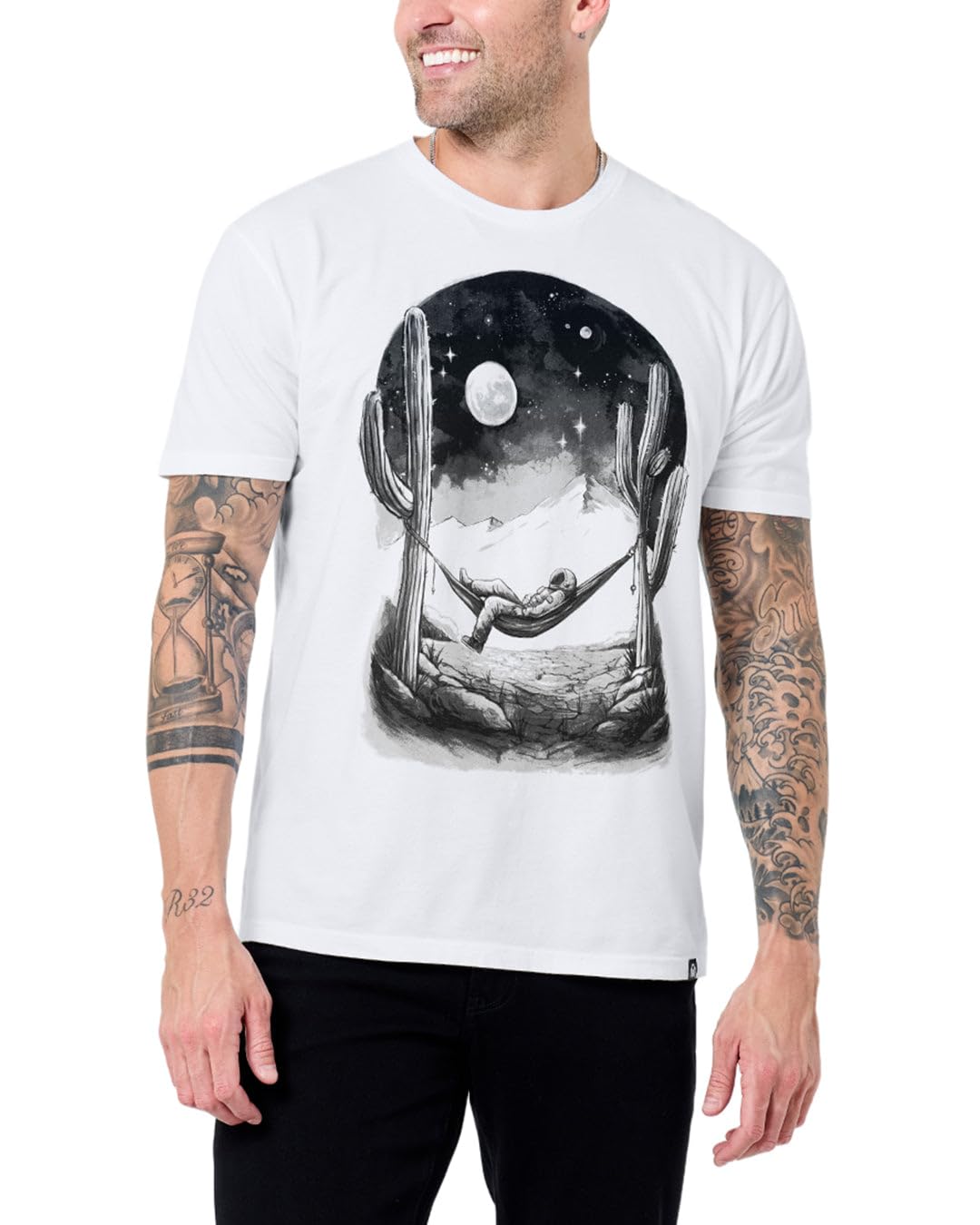 Graphic Tees for Men Cool Art Short Sleeve T-Shirts Soft Slim Fit S-4XL | Hand-drawn anime, EDM & abstract art - soft slim fit novelty tees for festivals, concerts & streetwear. Large Infinite Gaze