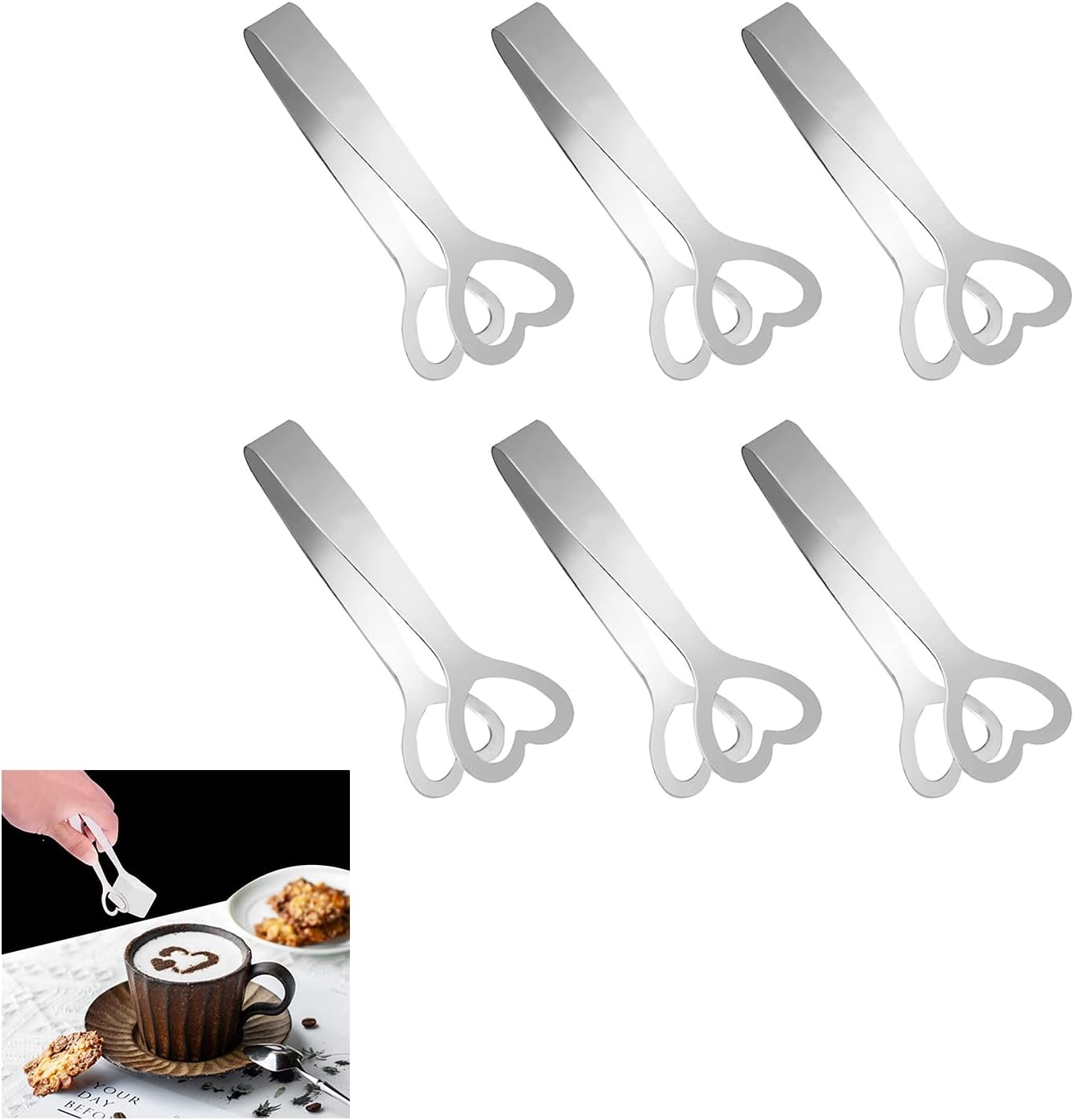 2 PCS Sugar Tongs and 3 Pcs Mini Basic Measuring Shovel Spoon Serving