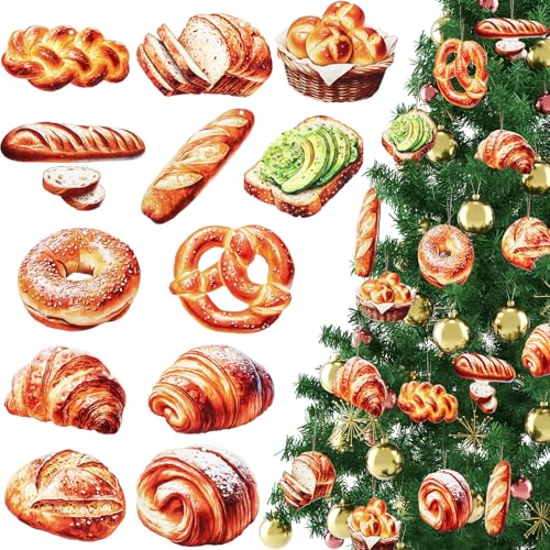 24 wooden bread ornaments