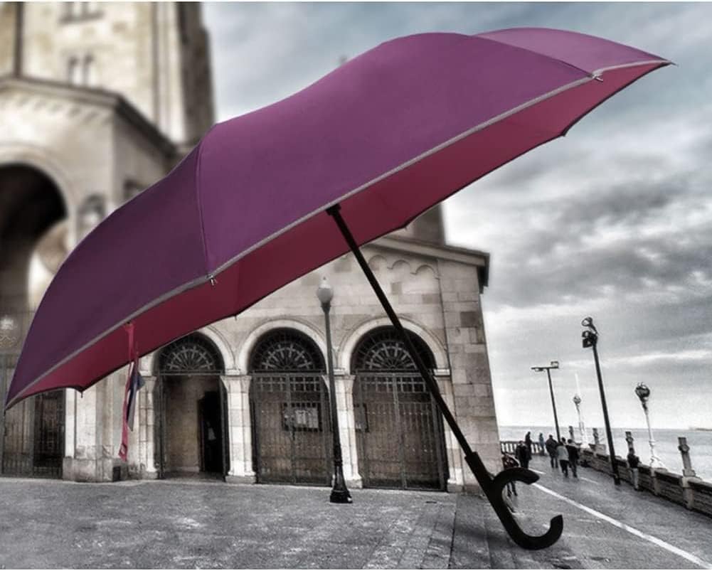Double Layer Anti-UV Umbrella Long Stick Umbrella with C-Shaped Handle Golf Umbrella for Rain and Sun Windproof Large Umbrella