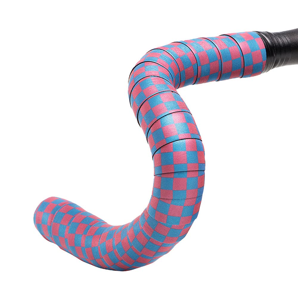 Serfas Reflective Bicycle Handlebar Tape - Blue/Pink Checkered - BT-REFBLPK